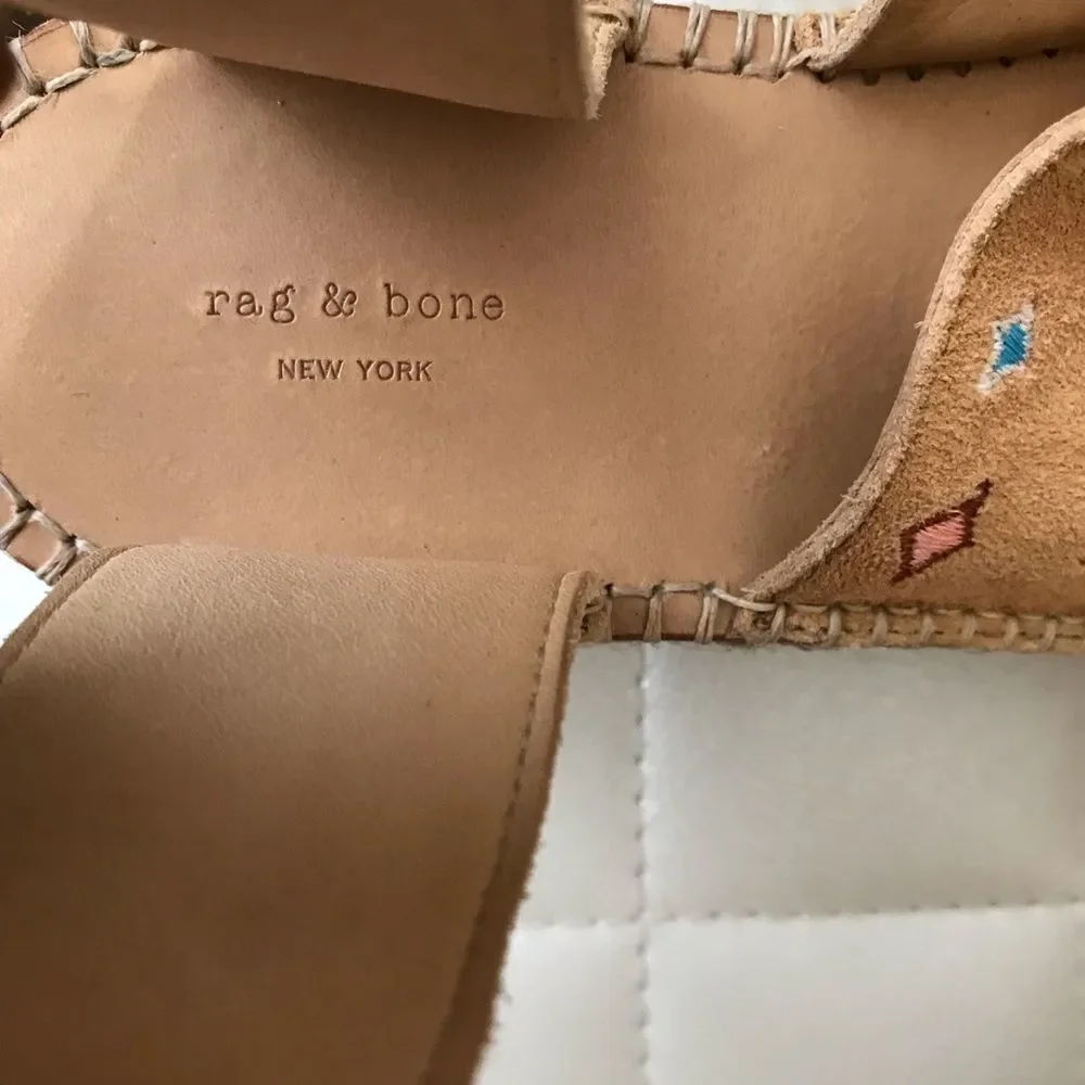 Rag & Bone 8.5 Tara Embroidered suede espadrille platform buckle southwestern